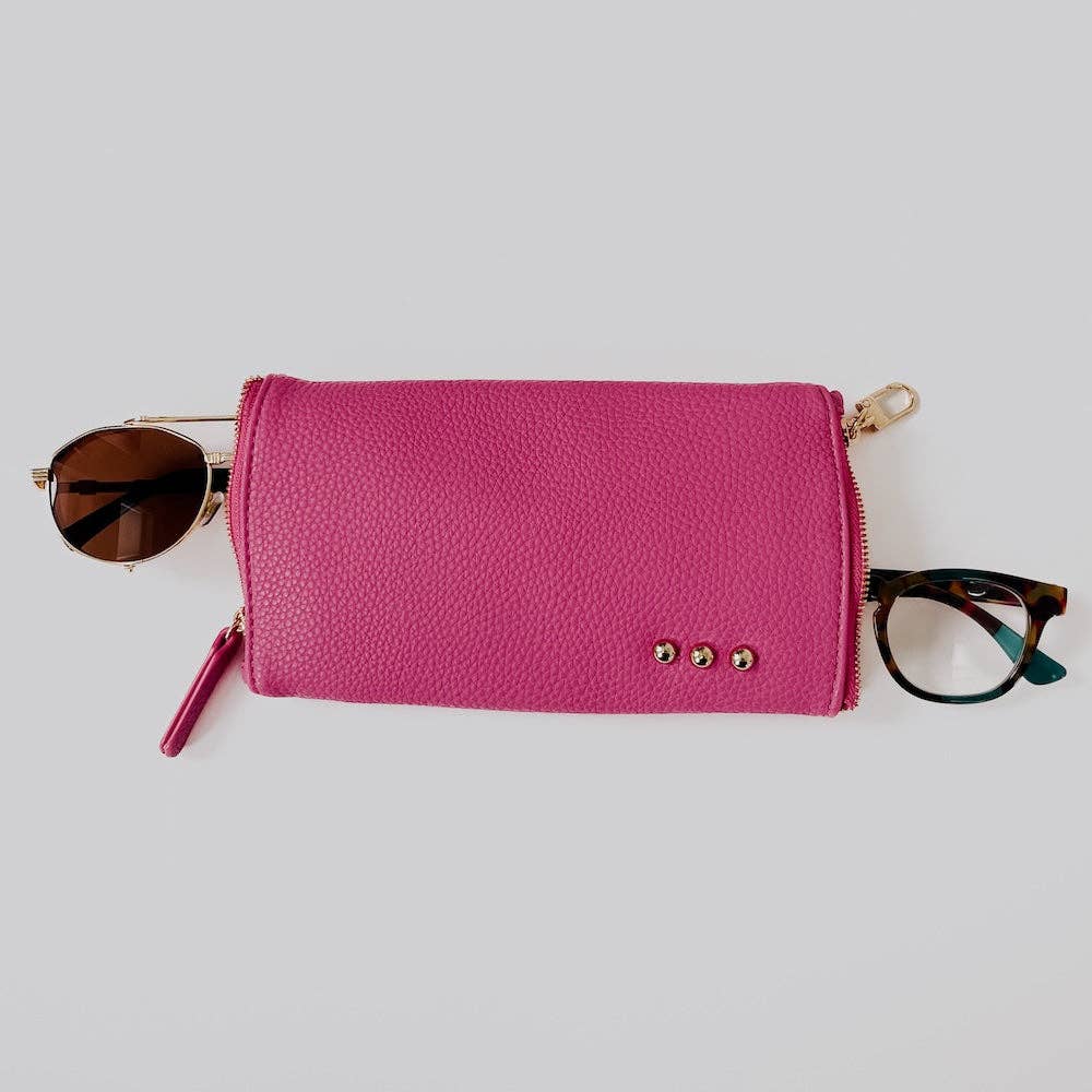 Fuchsia 2-in-1 Glasses Case Holder