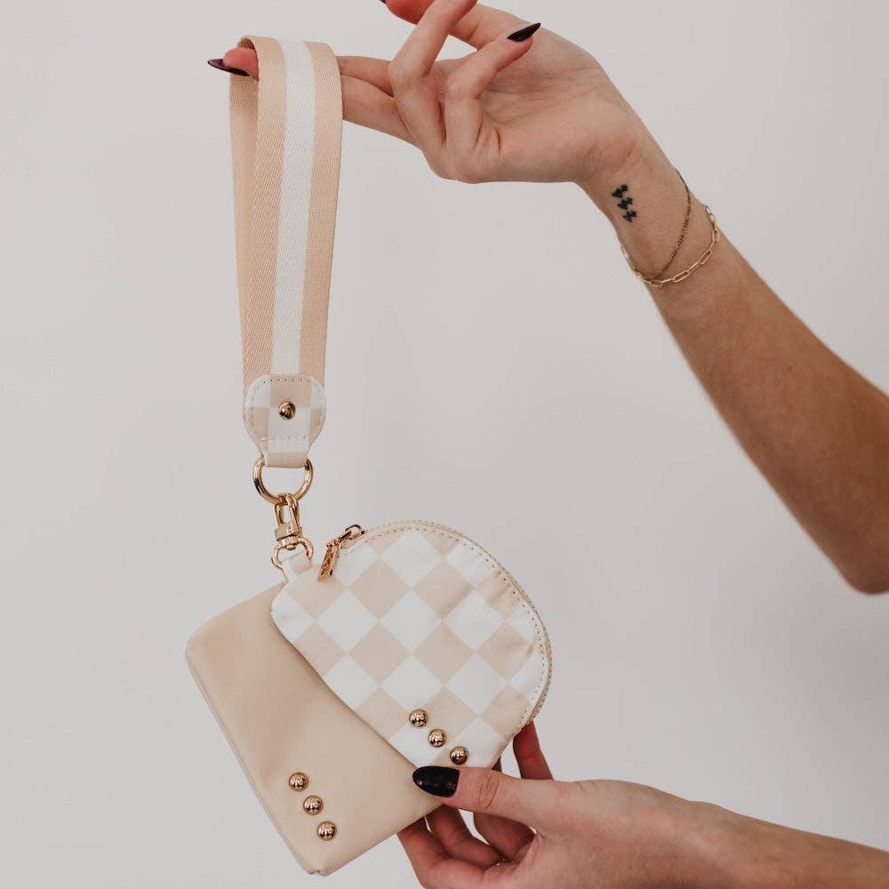 Pink Dual Pouch Wristlet