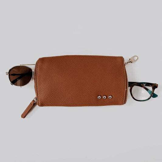 Brown 2-in-1 Glasses Case Holder